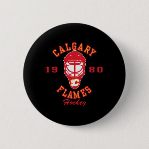 Calgary Flames Hockeymaske Schwarz Nhl Offiziell L Button