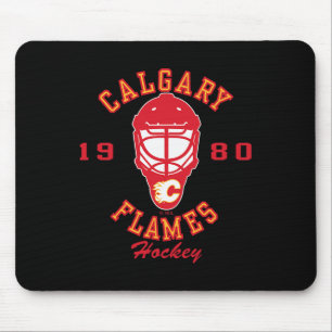 Calgary Flames Hockeymaske Schwarz Nhl Offiziell L Mousepad