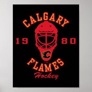 Calgary Flames Hockeymaske Weiß Nhl Offiziell Lize Poster