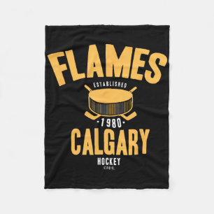 Calgary Flames Hockeypuck NHL offiziell lizenziert Fleecedecke