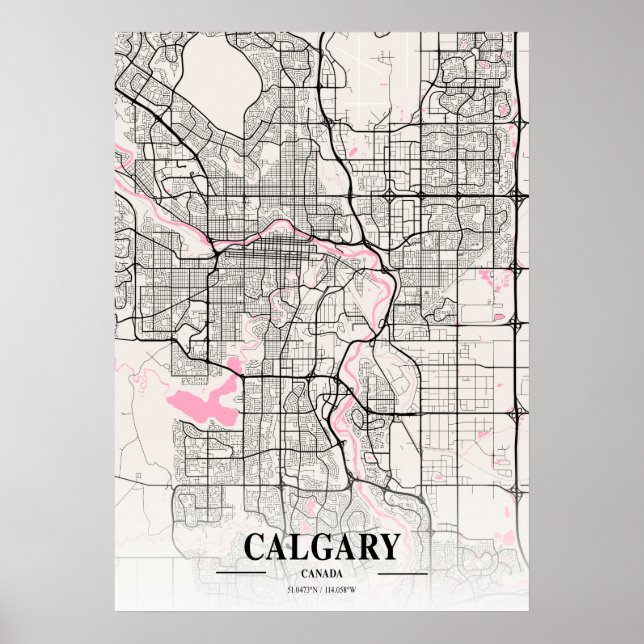 Calgary - Kanada Neapolitan City Map Poster (Vorne)
