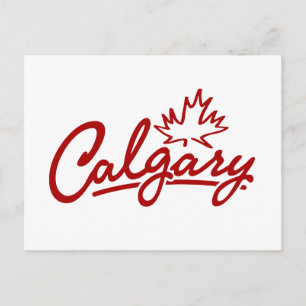 Calgary Leaf Script Postkarte