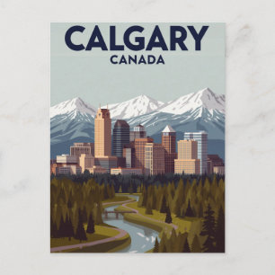 Calgary Mountain View Vintage Postkarte