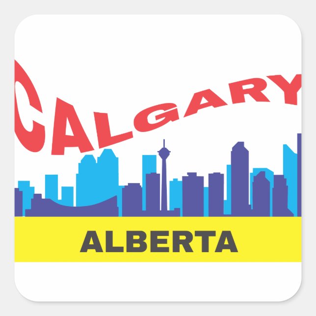 Calgary Quadratischer Aufkleber (Vorderseite)