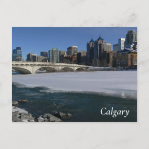 Calgary River und Skyline Postcard Postkarte