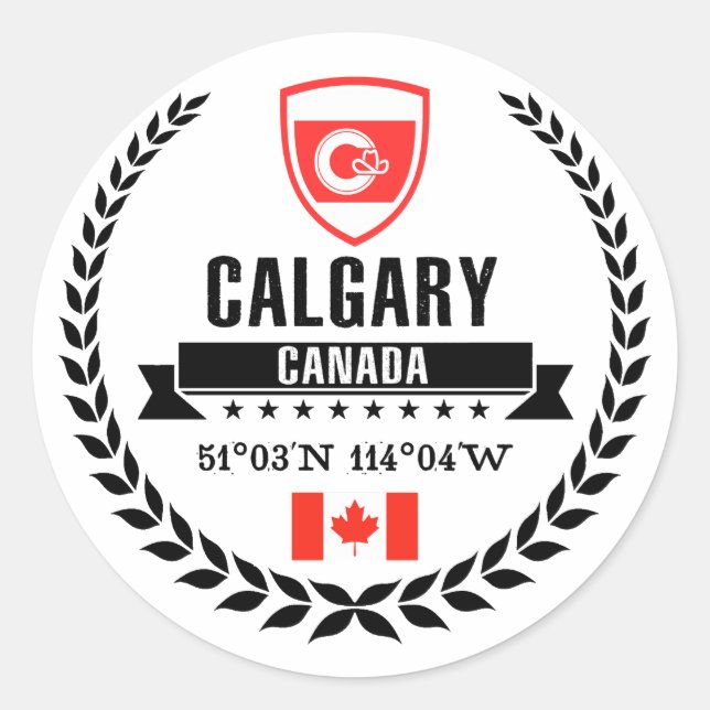Calgary Runder Aufkleber (Vorderseite)