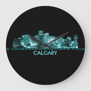 Calgary Skyline Große Wanduhr