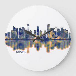 Calgary Skyline Große Wanduhr