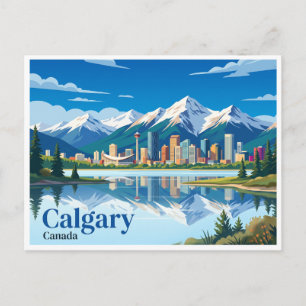 Calgary-Skyline mit Rocky Mountains Kanada Postkarte