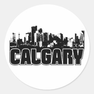Calgary-Skyline Runder Aufkleber