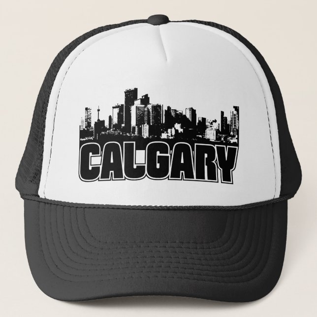 Calgary-Skyline Truckerkappe (Vorderseite)