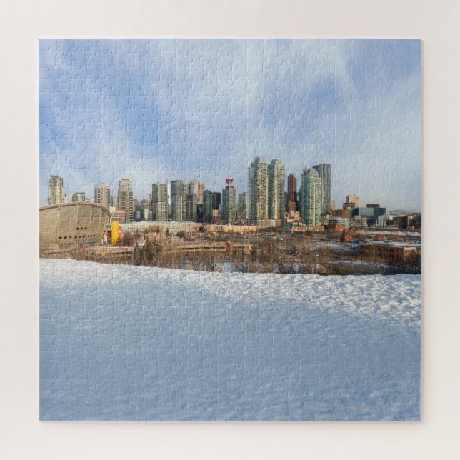 Calgary Skyline Winter Wonderland Puzzle (Vertikal)