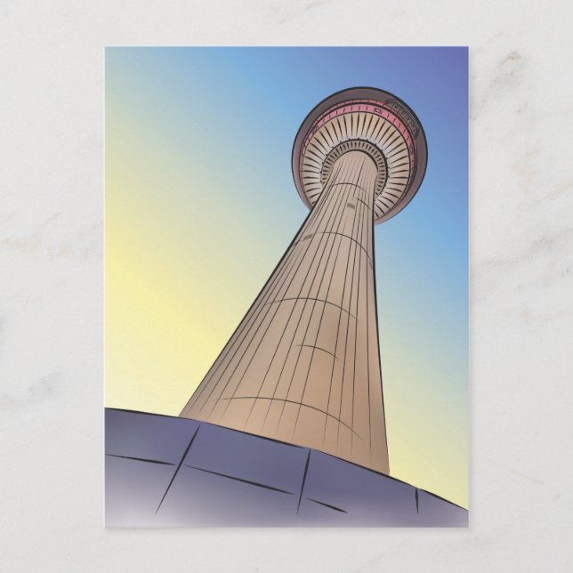 Calgary Tower Illustration Postkarte (Vorderseite)