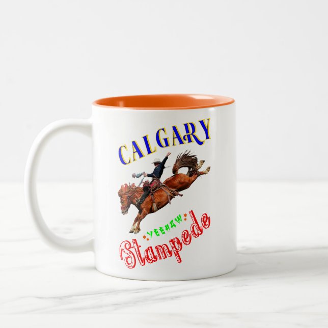 Calgary Yeehaw Stampede Zweifarbige Tasse (Links)