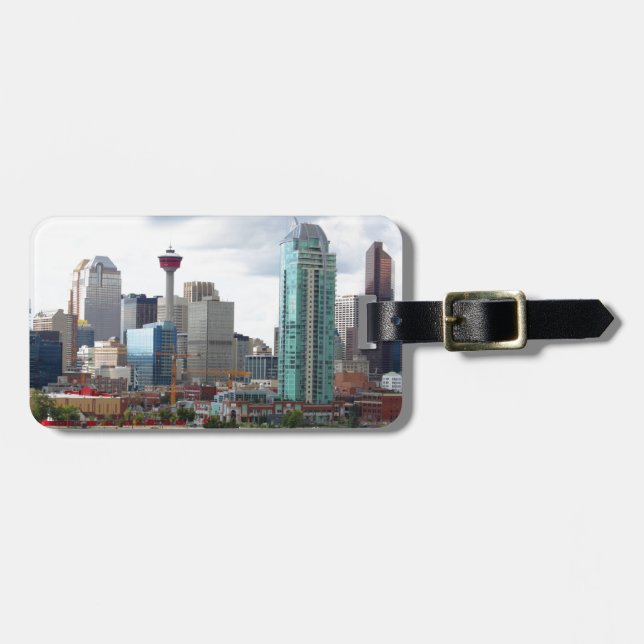 Calgaryskyline mit Gebäude und Turm Gepäckanhänger (Vorderseite horizontal)