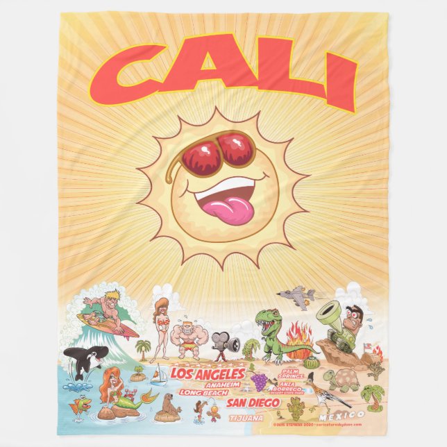 Cali Beach Paradise Fleecedecke (Vorderseite)