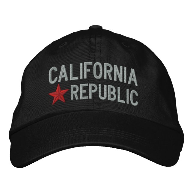 Cali California Republic STAR Stickerei Bestickte Baseballkappe (Vorderseite)