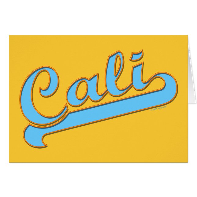 Cali California Surfer-Logo in Blue (Vorderseite (Horizontal))