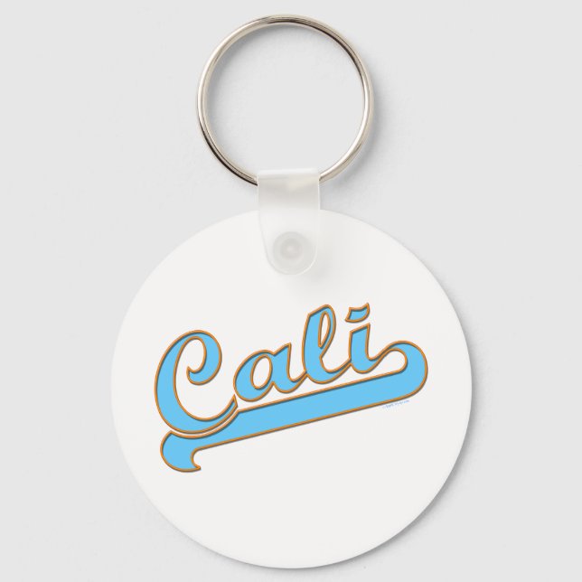 Cali California Surfer-Logo in Blue Schlüsselanhänger (Vorderseite)