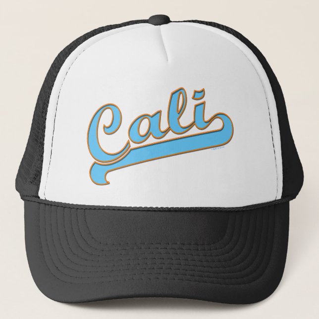 Cali California Surfer-Logo in Blue Truckerkappe (Vorderseite)