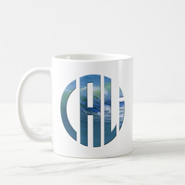 Cali Circle Wave Logo (dunkel) Kaffeetasse (Links)