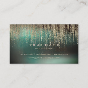 Cali Green Ombre Metallic Gold Matrix Cyber Rain Visitenkarte