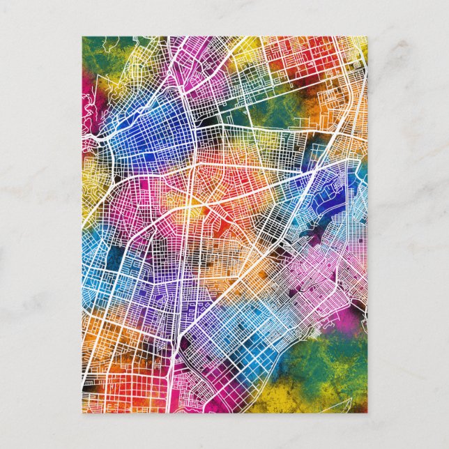 Cali Kolumbien City Map Postkarte (Vorderseite)
