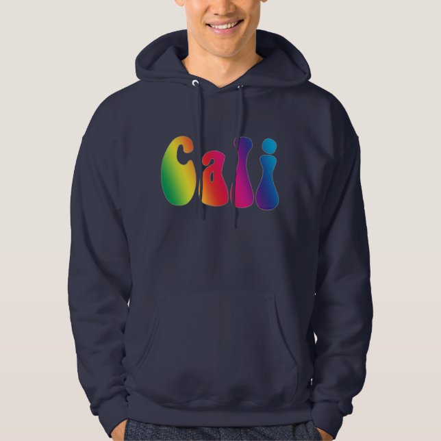 Cali Krawatte-Dye California Rainbow-Logo-Shirt Hoodie (Vorderseite)