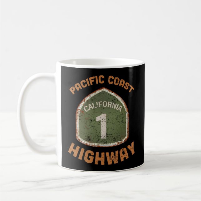 Cali Pacific Coast Highway 1 Kalifornien Kaffeetasse (Links)