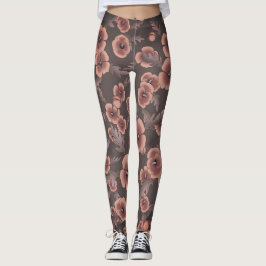 Cali Poppies Überdimensionales Drucken in Grau & L Leggings