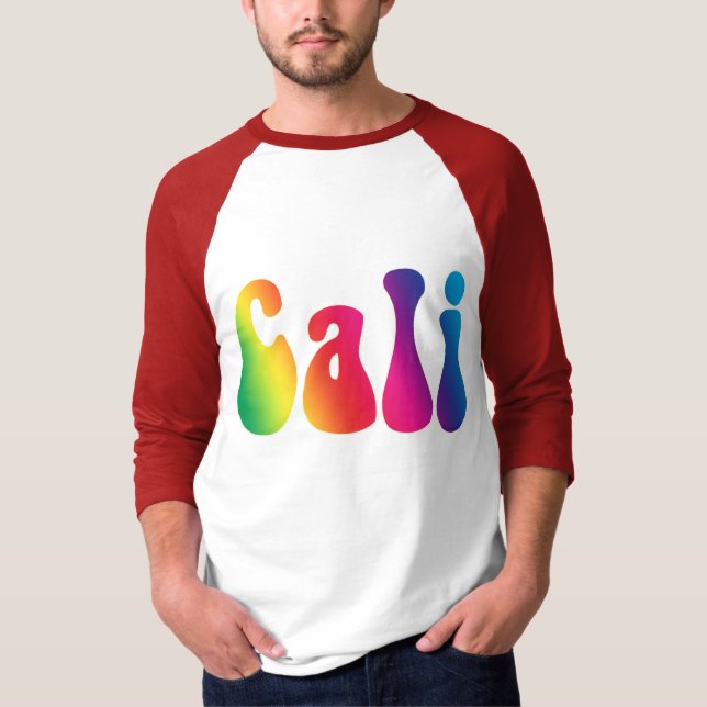Cali Rainbow California Hippie-Logo-Shirt T-Shirt (Vorderseite)