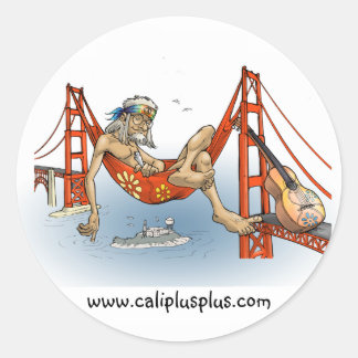 Cali++ SF Hippie Runder Aufkleber