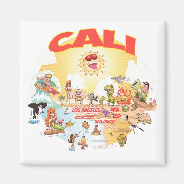 CALI, Südkalifornien Magnet (Vorne)