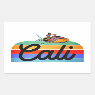 Cali Summer Vintag Style Rechteckiger Aufkleber