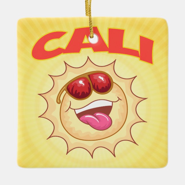 CALI Sunny California Keramik Ornament (Vorderseite)