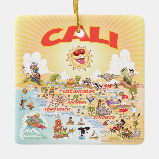 CALI Sunny California Keramik Ornament (Vorderseite)