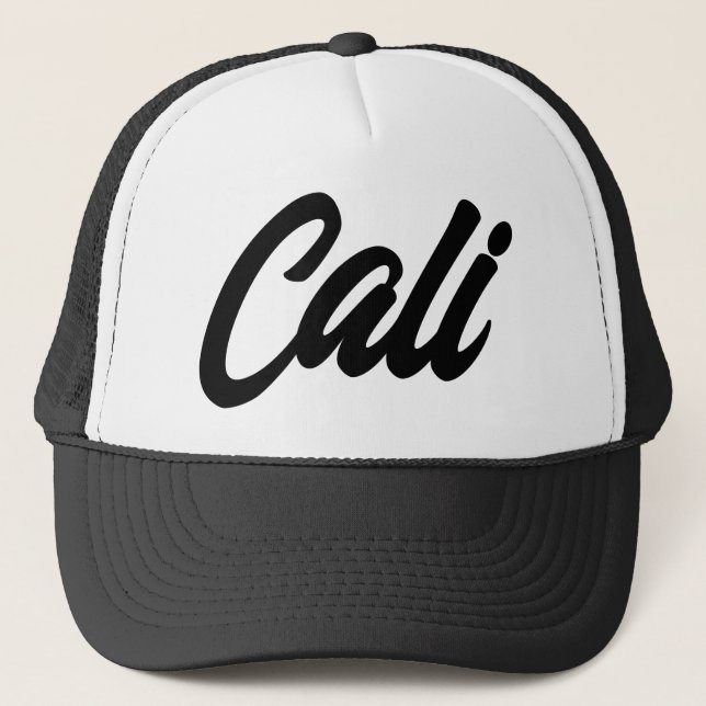 Cali Trucker hat - Kalifornische Schriftzeichen Truckerkappe (Vorderseite)