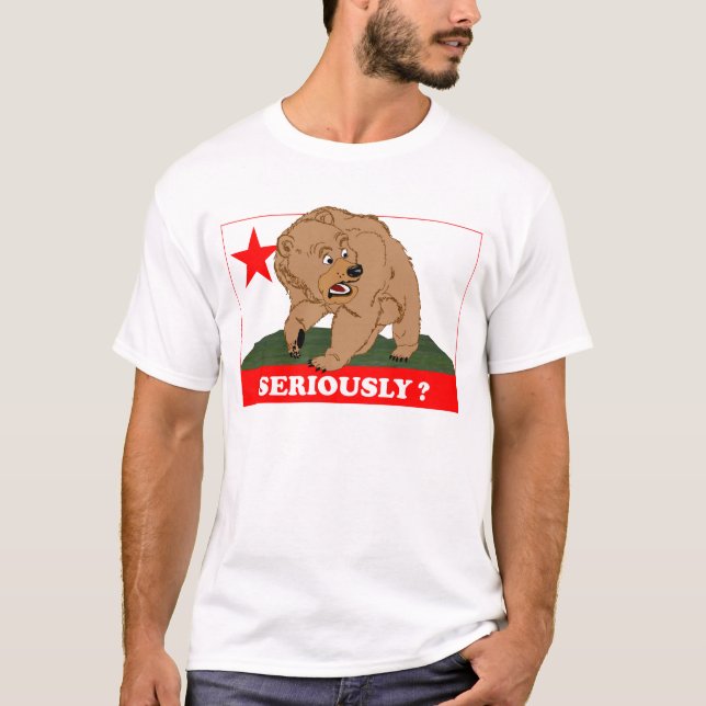 CaliBear knurrt Verdruß T-Shirt (Vorderseite)