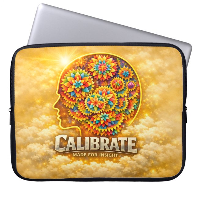 CalibrateMind – Abstrakte Förderung des kraftvolle Laptopschutzhülle (Vorderseite)