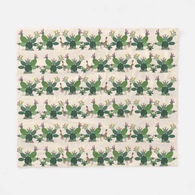 Calico Cactus Fleece Blanket (Vorderseite (Horizontal))