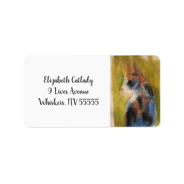 Calico Cat Address Lables mit Original Artwork Adressaufkleber (Vorne)