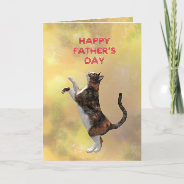 Calico Cat and Father's Day Karte (Vorderseite)