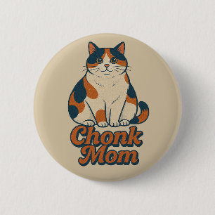 Calico Cat Chonk Mama Button