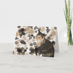 Calico Cat Design Blank Greeting Cards Karte