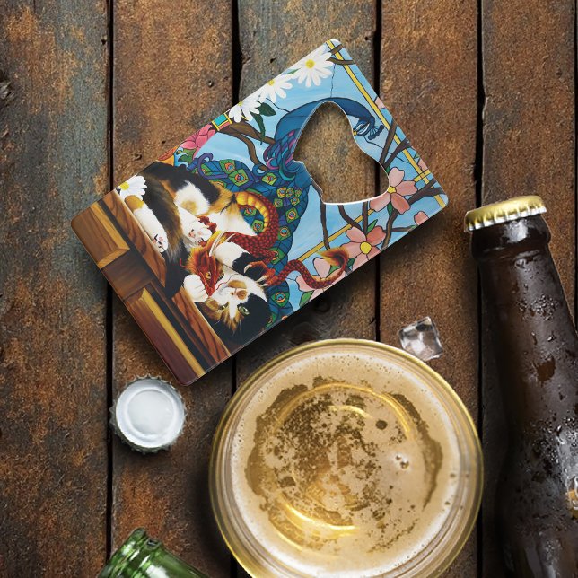 Calico Cat Dragon Red Geldbeutel Flaschenöffner (Von Creator hochgeladen)