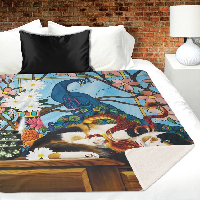 Calico Cat Dragon Red Sherpadecke (Von Creator hochgeladen)