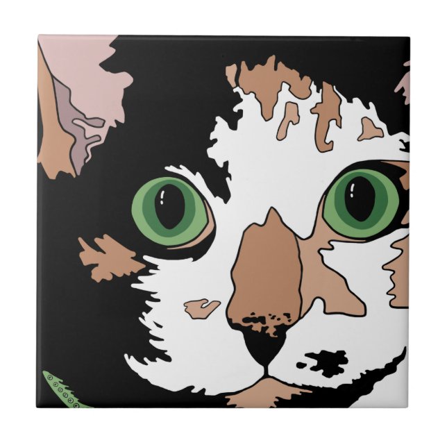 Calico Cat Fliese (Vorderseite)