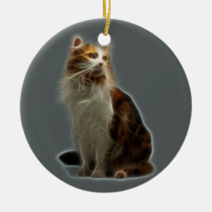 Calico Cat Fraktal Keramikornament