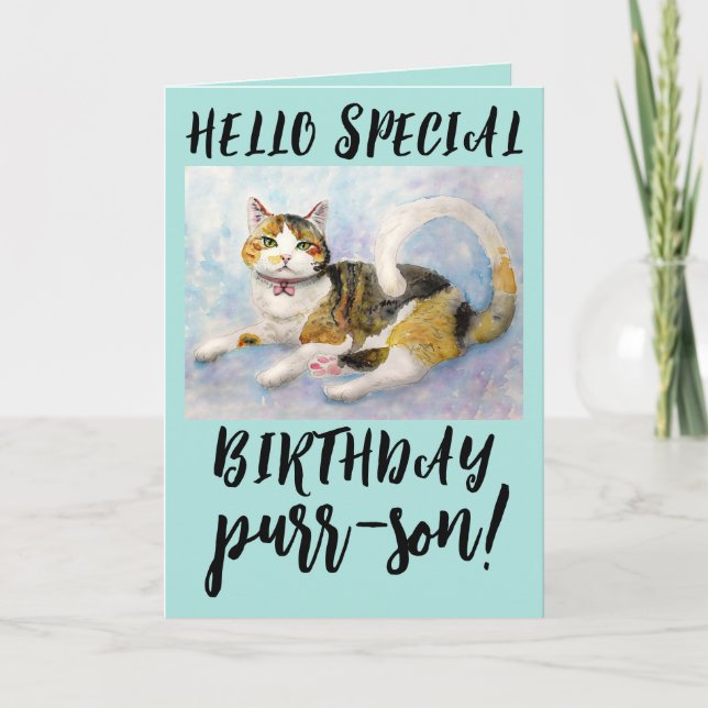 CALICO CAT GEBURTSTAG GREETING CARDS KARTE (Vorderseite)