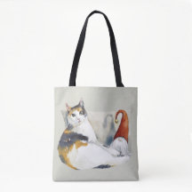 Calico Cat Gnome & Tortoiseshell Wasserfarbe